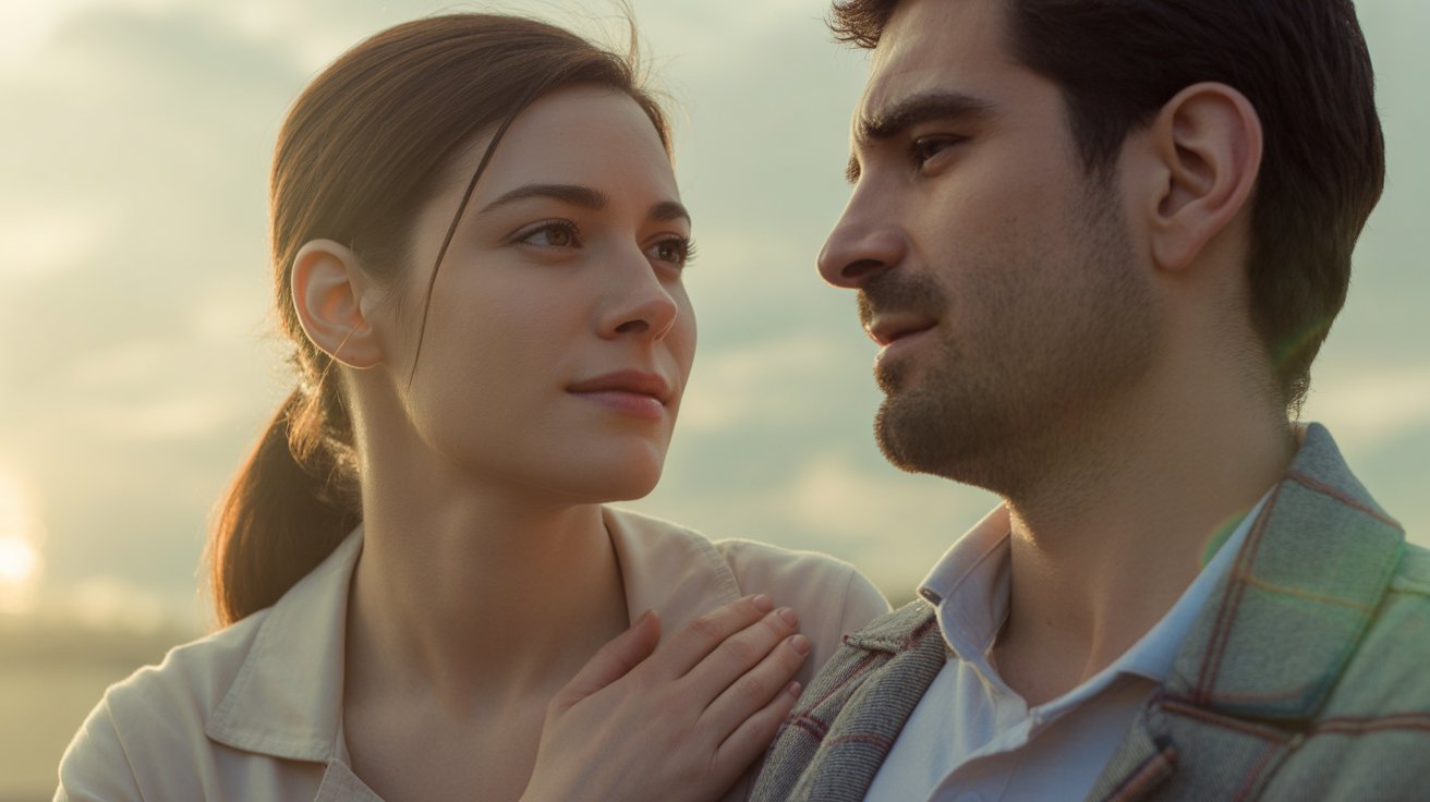 Woman connecting emotionally with man through trust and understanding his attachment style.
